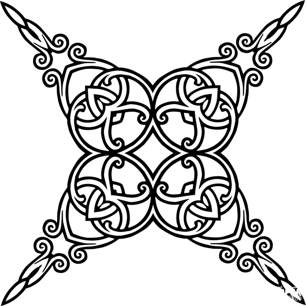 Interlocking Geometric Design coloring page image