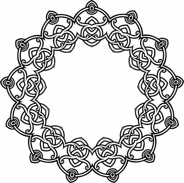 Interlocking Geometric Design coloring page image