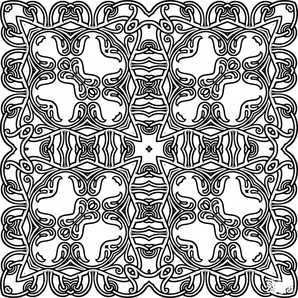 Interlocking Geometric Design coloring page image