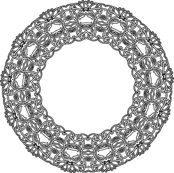 Interlocking Geometric Design coloring page image