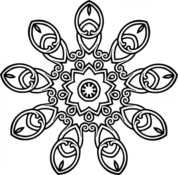 Interlocking Geometric Design coloring page image