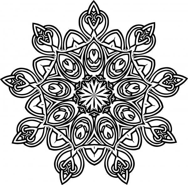Interlocking Geometric Design coloring page image