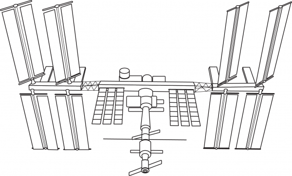 International Space Station Iss coloring page image