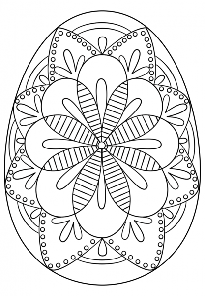 Intricate Easter Egg coloring page image
