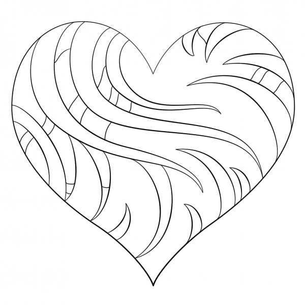 Intricate Heart coloring page image