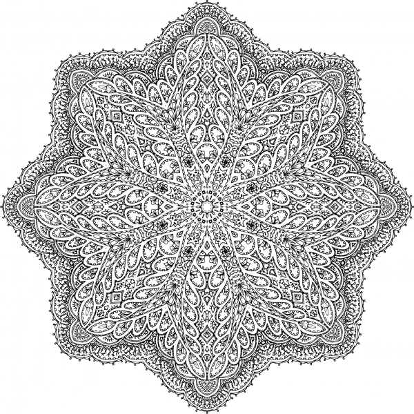 Intricate Mandala coloring page image
