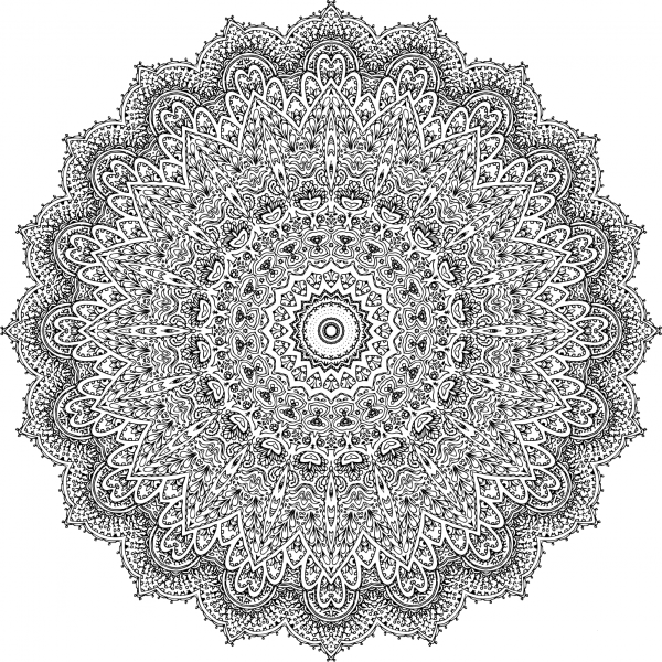 Intricate Mandala coloring page image