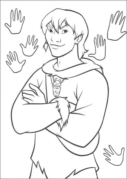 Inuit And Hand Print  coloring page image