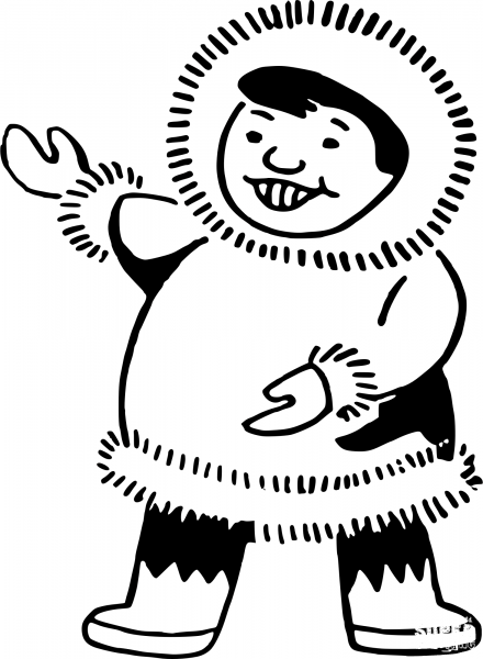 Inuit Man coloring page image