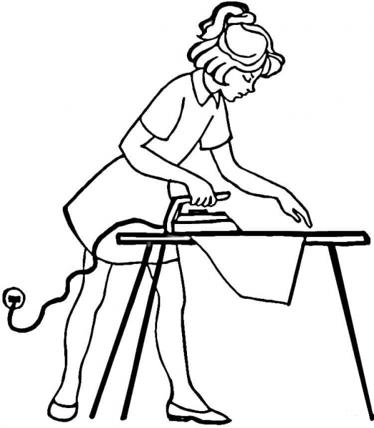 Ironing  coloring page image