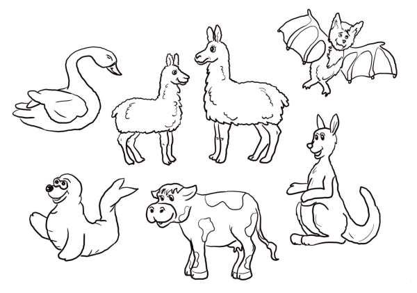 Is Your Mama a Llama Set coloring page image