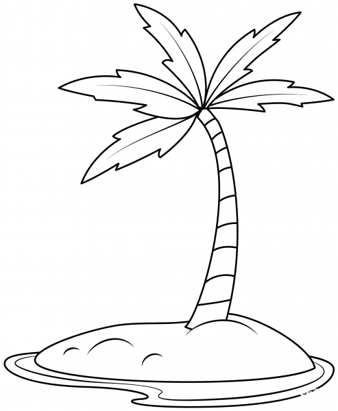Island coloring page image