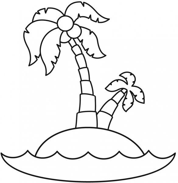 Island coloring page image