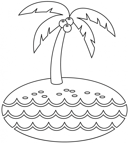 Island coloring page image