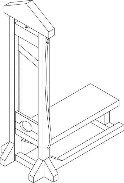 Isometric Guillotine coloring page image