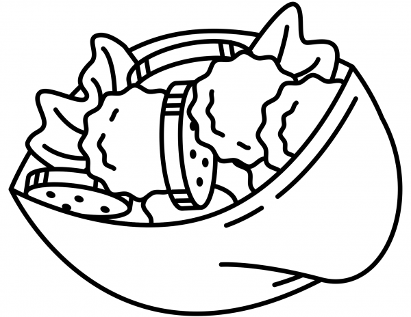 Israeli Falafel coloring page image