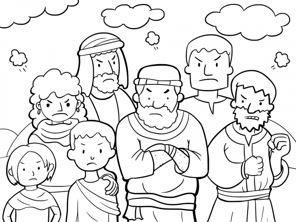 Israelites Grumbled Against Moses coloring page image