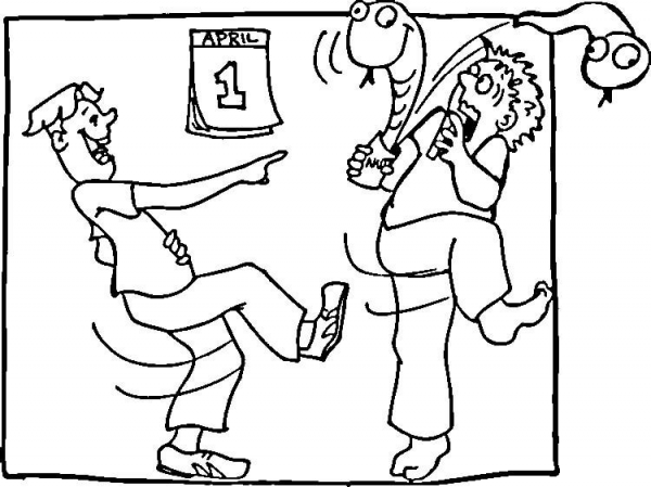 It is April Fools Day  coloring page image