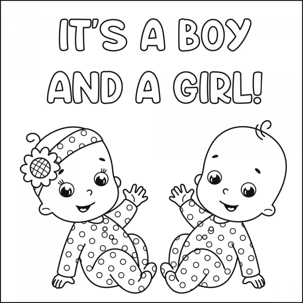 It’s a Boy and a Girl coloring page image