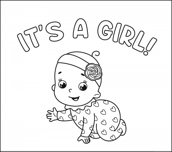 It’s a Girl coloring page image