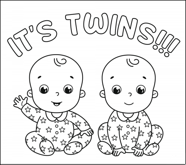 It’s a Twins Boys coloring page image