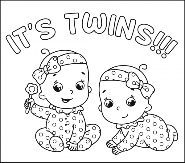 It’s a Twins Girls coloring page image