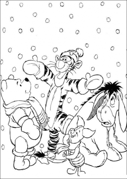 It’s snowing coloring page image