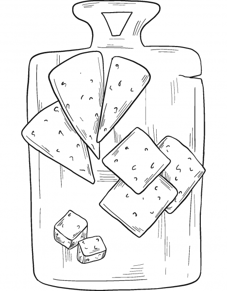 Italian Food – Cheese coloring page image