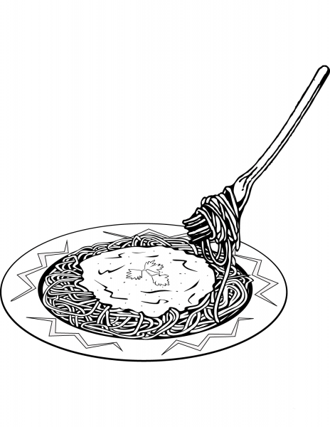 Italian Spaghetti  coloring page image