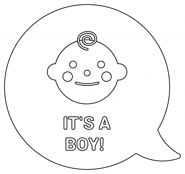 Its a Boy coloring page image