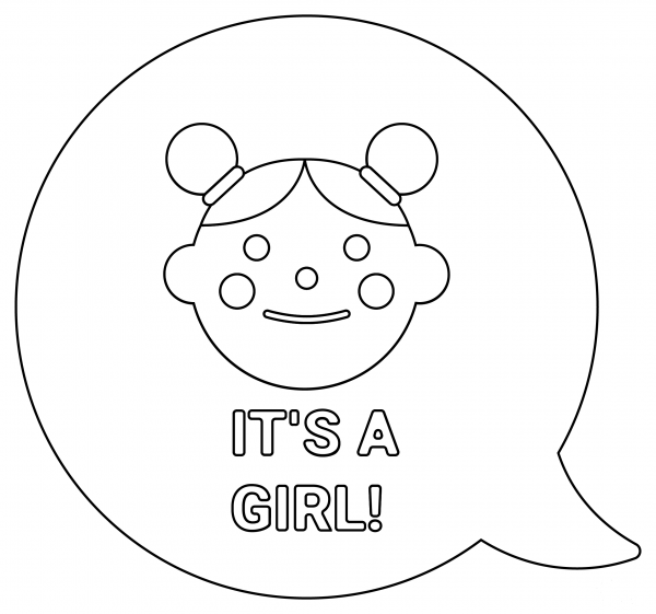 Its a Girl coloring page image