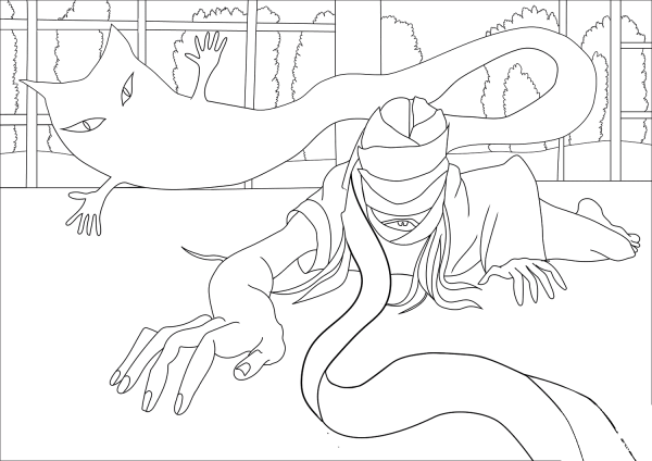 Ittan-momen coloring page image