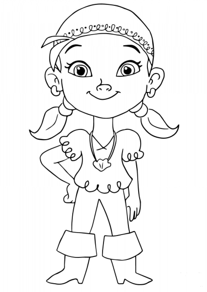 Izzy Pirate coloring page image