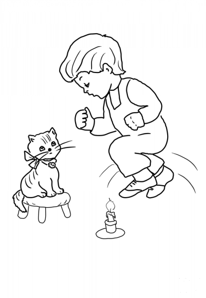 Jack be Nimble Jack be Quick coloring page image
