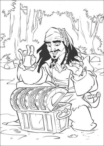 Jack Finds Treasure  coloring page image