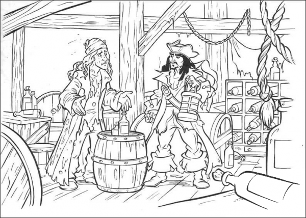 Jack In the cellar with Bill Turner coloring page image