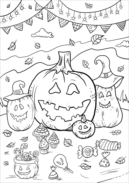 Jack-O’Lantern coloring page image