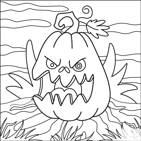 Jack-o’-lantern coloring page image