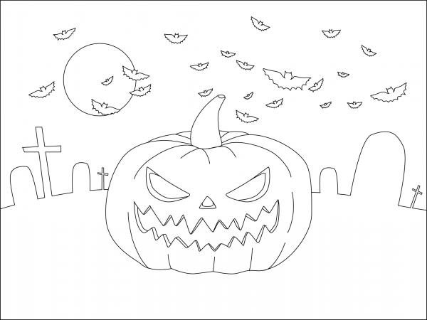 Jack-o’-lantern coloring page image