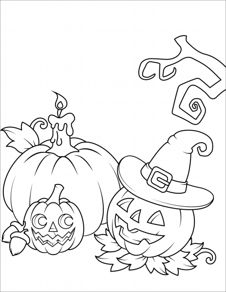 Jack O’Lanterns coloring page image