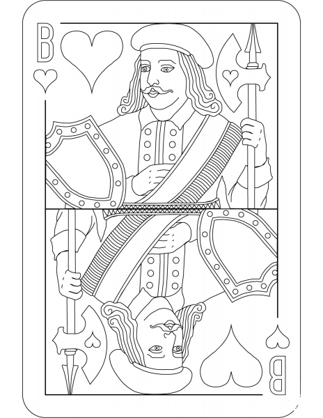 Jack of Hearts Charlemagne Satin Deck coloring page image