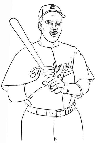 Jackie Robinson coloring page image
