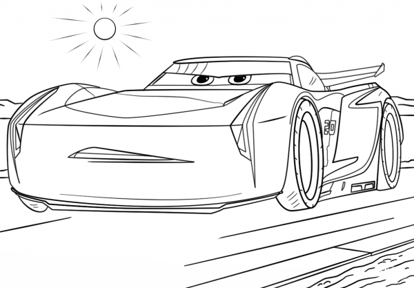 Jackson Storm from Cars 3 coloring page image