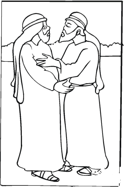 Jacob and Esau  coloring page image