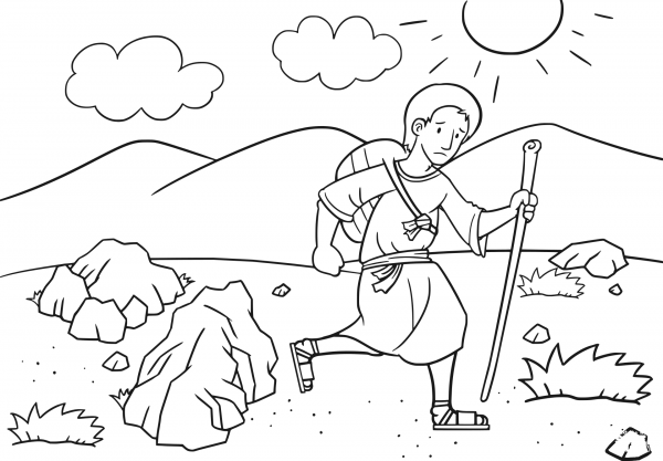 Jacob en Route to Haran coloring page image