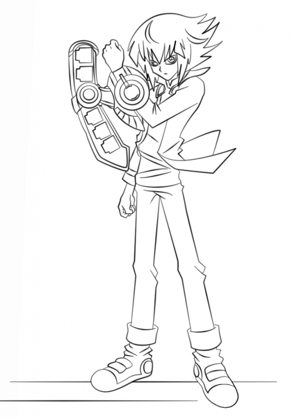 Jaden Yuki from Yu-Gi-Oh! coloring page image