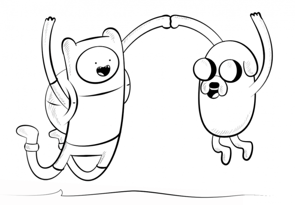 Jake and Finn coloring page image