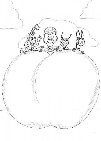 James and the Giant Peach Characters coloring page image