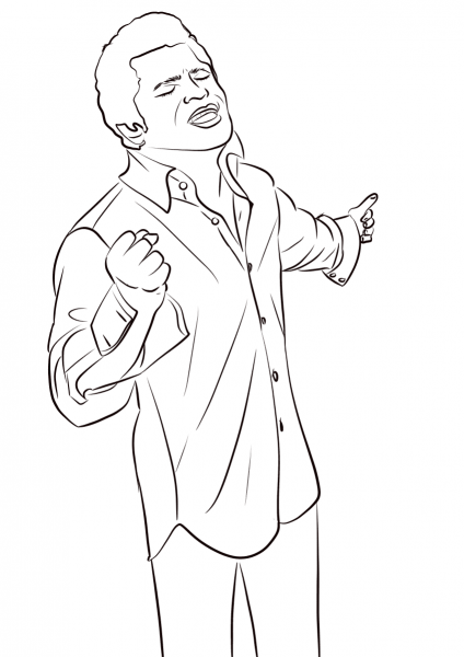 James Brown coloring page image