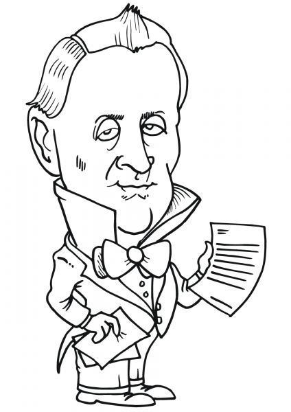 James Buchanan Caricature coloring page image